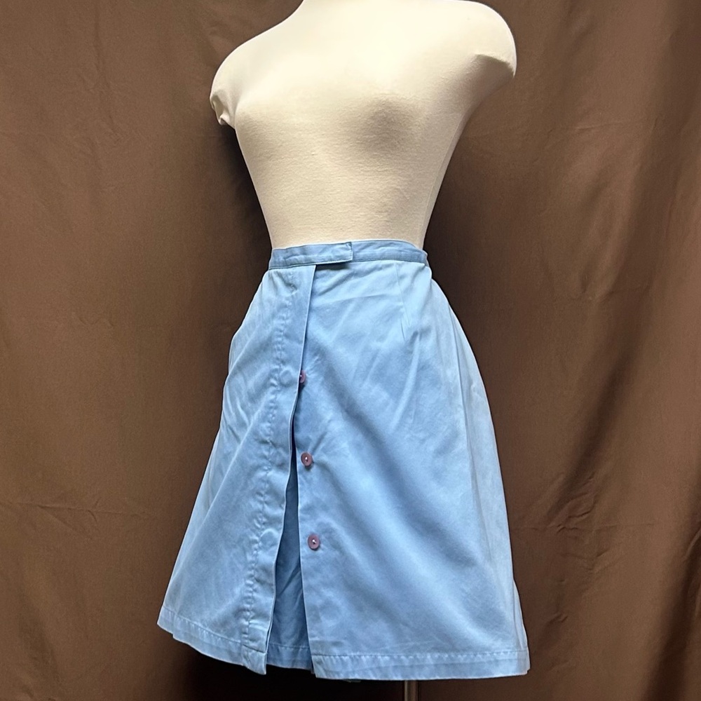 Button up skort pale blue a-line skirt